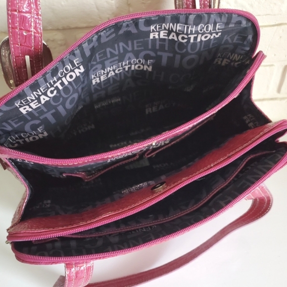 Kenneth Cole Reaction Purse Pink Croc Tote Barbie Bag - Picture 10 of 15